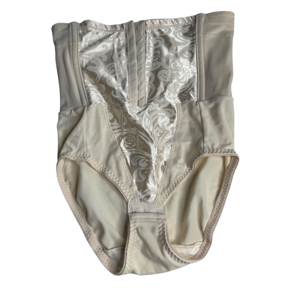 Vintage Cupid Beige Satin Girdle Womens Shapewear Briefs Size Medium